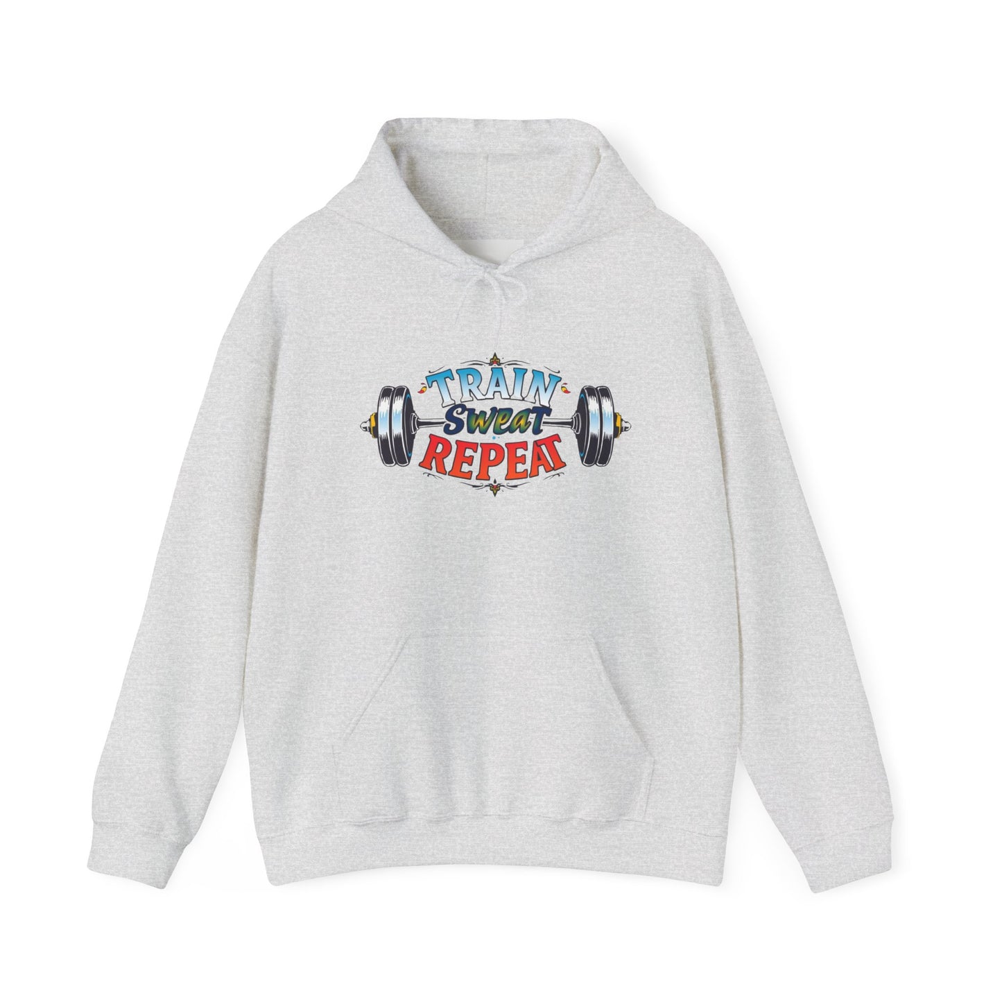 Hooded Sweatshirt Train, Sweat, Repeat Design