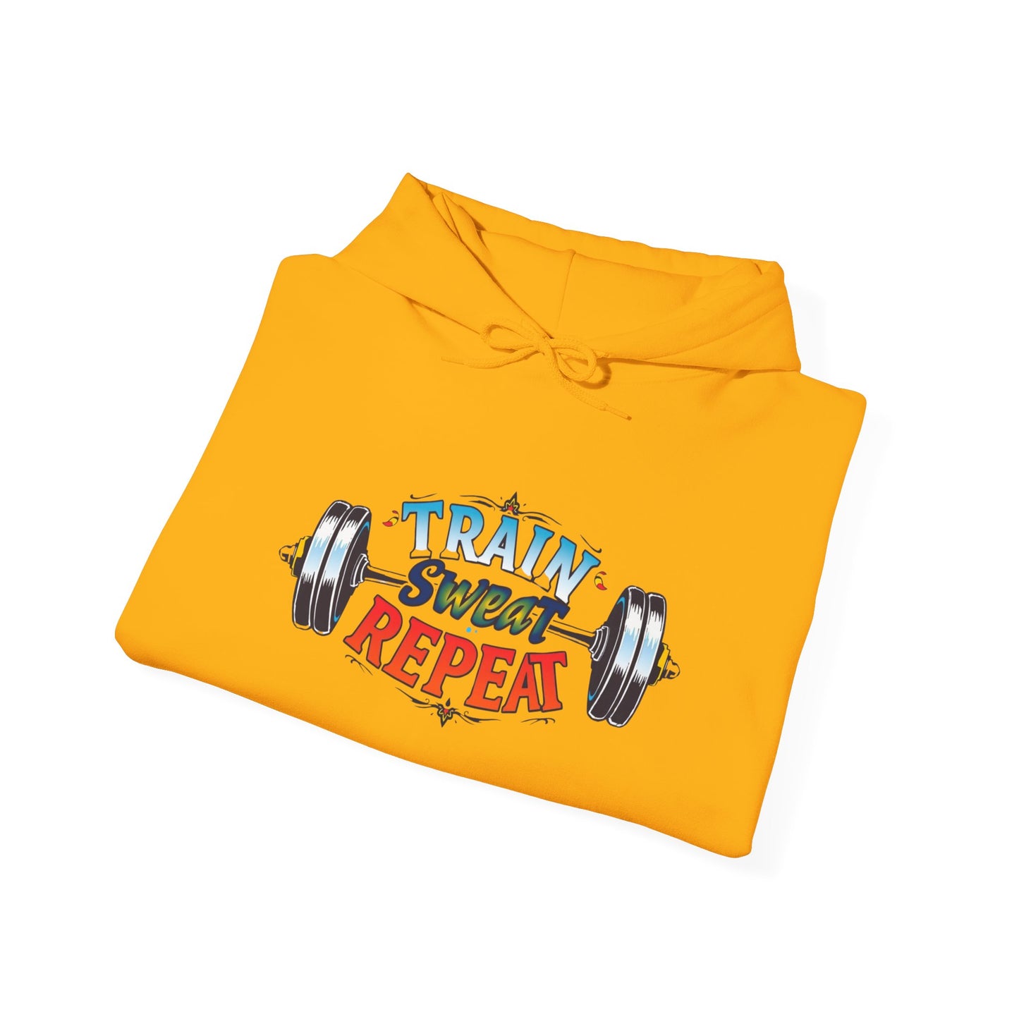 Hooded Sweatshirt Train, Sweat, Repeat Design