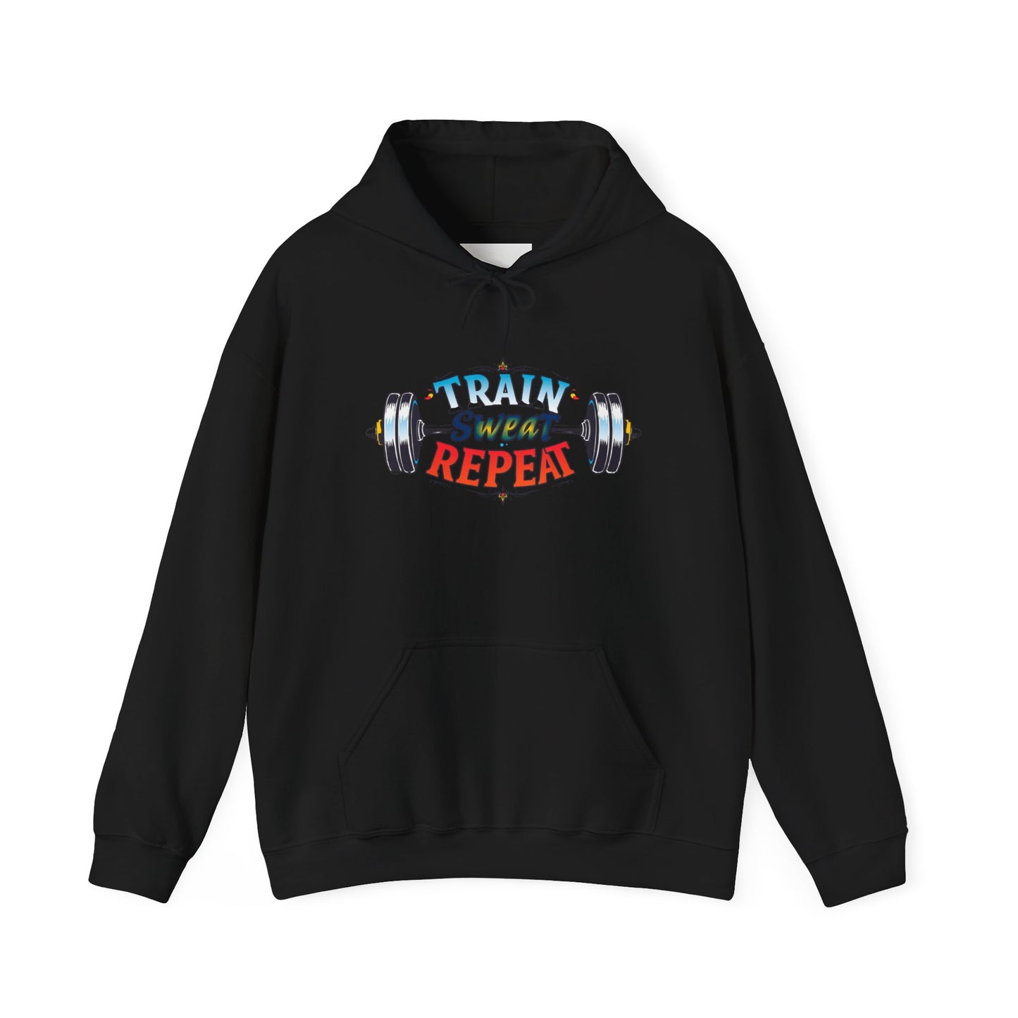 Hooded Sweatshirt Train, Sweat, Repeat Design