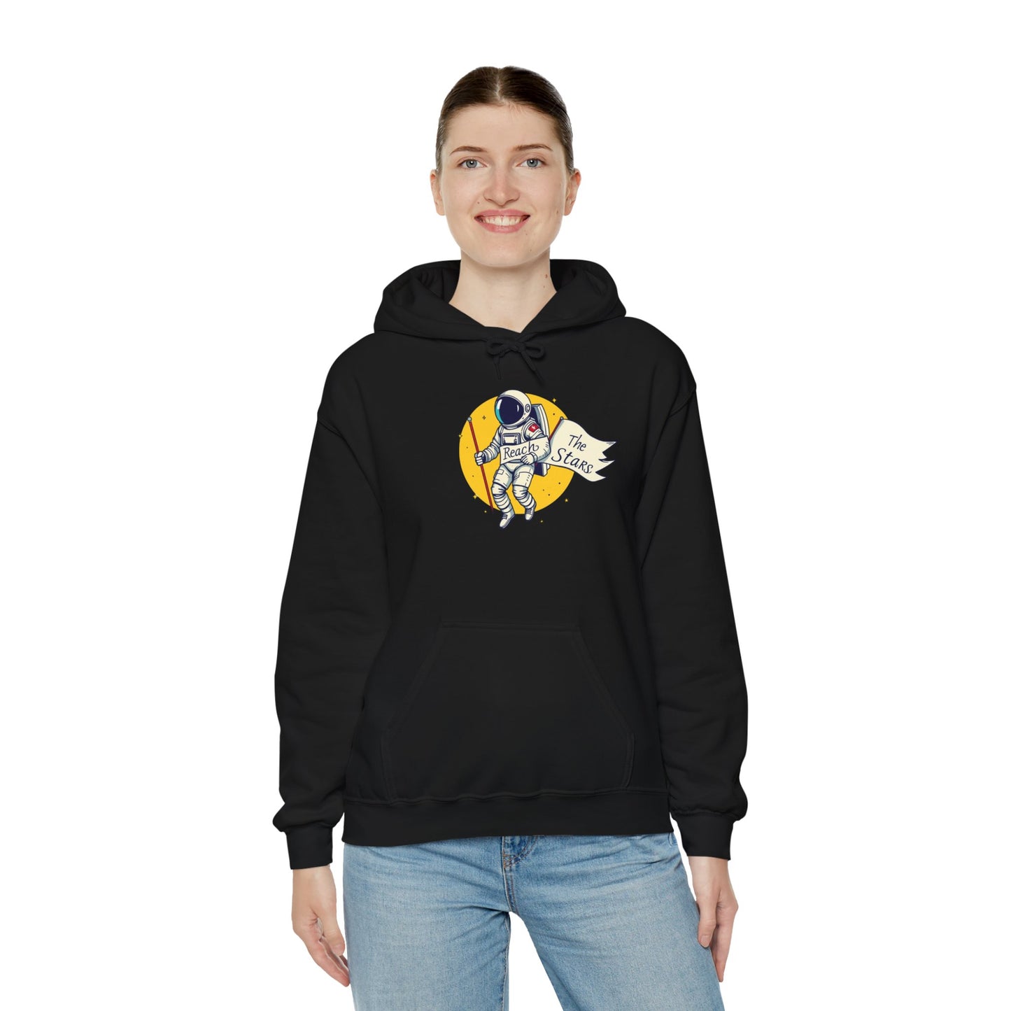 Hooded Sweatshirt Reach The Stars Design